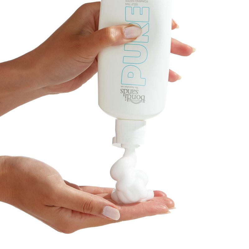 Bondi Sands PURE Light/Medium Self-Tanning Foaming Water | Hydrates with Hyaluronic Acid for a Flawless Tan, Fragrance Free, Cruelty Free, Vegan | 6.76 Oz/200 mL