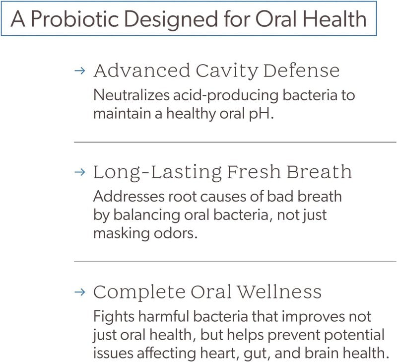 SuperTeeth Oral Probiotics - Chewable Dental Probiotic for Bad Breath & Cavities | 60 Mint Tablets for Kids & Adults