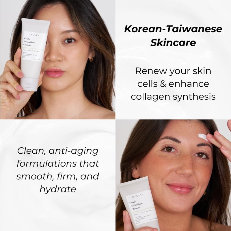 Gentle Antioxidant Cleanser - Daily Hydrating Anti-Aging Face Wash with Green Tea Extract | Nourishing & Balancing