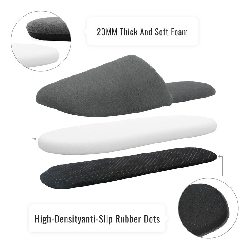 LumiLoom Disposable Washable House Slippers for Guests, Thickened Cotton Non-Slip Spa Footwear, Reusable Hotel Guest Slippers for Women and Men, Travel and Bridesmaid