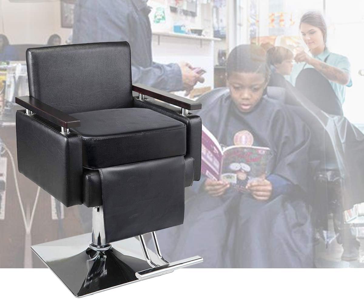 Salon Booster Seat Cushion for Hair Cutting Salon Leather Pads Large Size, Boat Booster Seat Cushion, Styling Chair Seat Booster, Barber Beauty Salon Spa Equipment Black