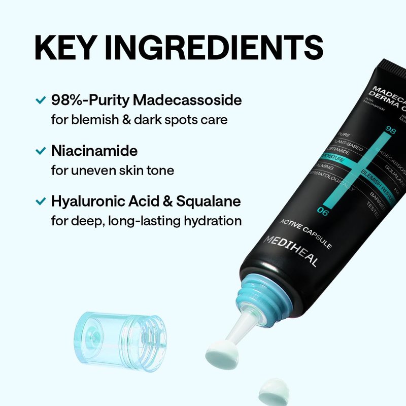 Mediheal Derma Cream [Madecassoside] - Soothing Korean Face Moisturizer with Niacinamide, Squalane & Ceramide - Barrier Repair, Dark Spot & Acne Mark Care for Sensitive Skin (1.69 fl oz)
