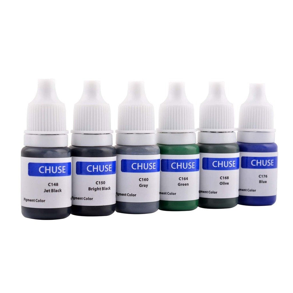 CHUSE Microblading Ink Permanent Makeup Pigment 0.35oz/10ml Eyebrow Ink Microblading Pigment for Eyebrow Eyeliner (C148 Jet Black)