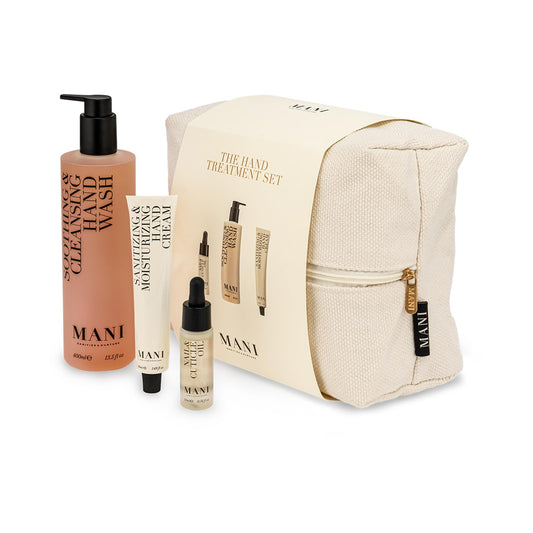 MANI Hand Treatment Set - Moisturizing Hand Soap, Nail and Cuticle Oil, Hydrating Lotion - With Jojoba Oil, Vitamin E, Hypoallergenic Fragrance - 3 pc