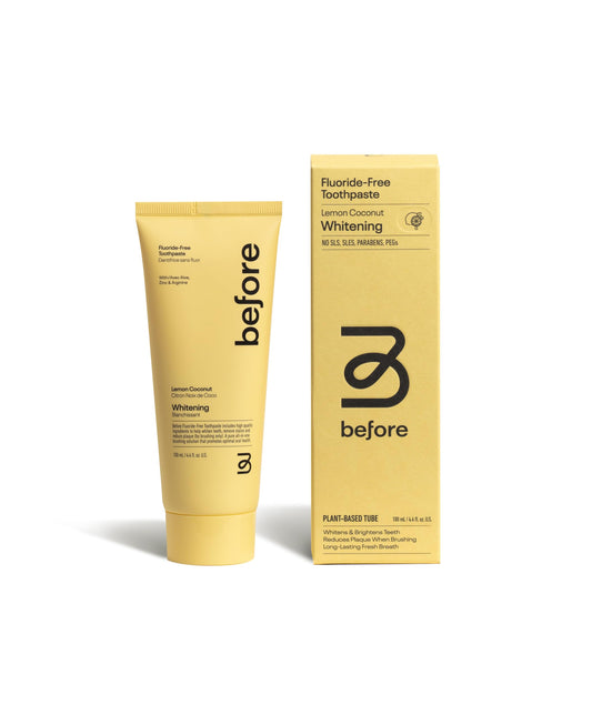 Before | Lemon Coconut Fluoride-Free Whitening Toothpaste | Anti-Cavity