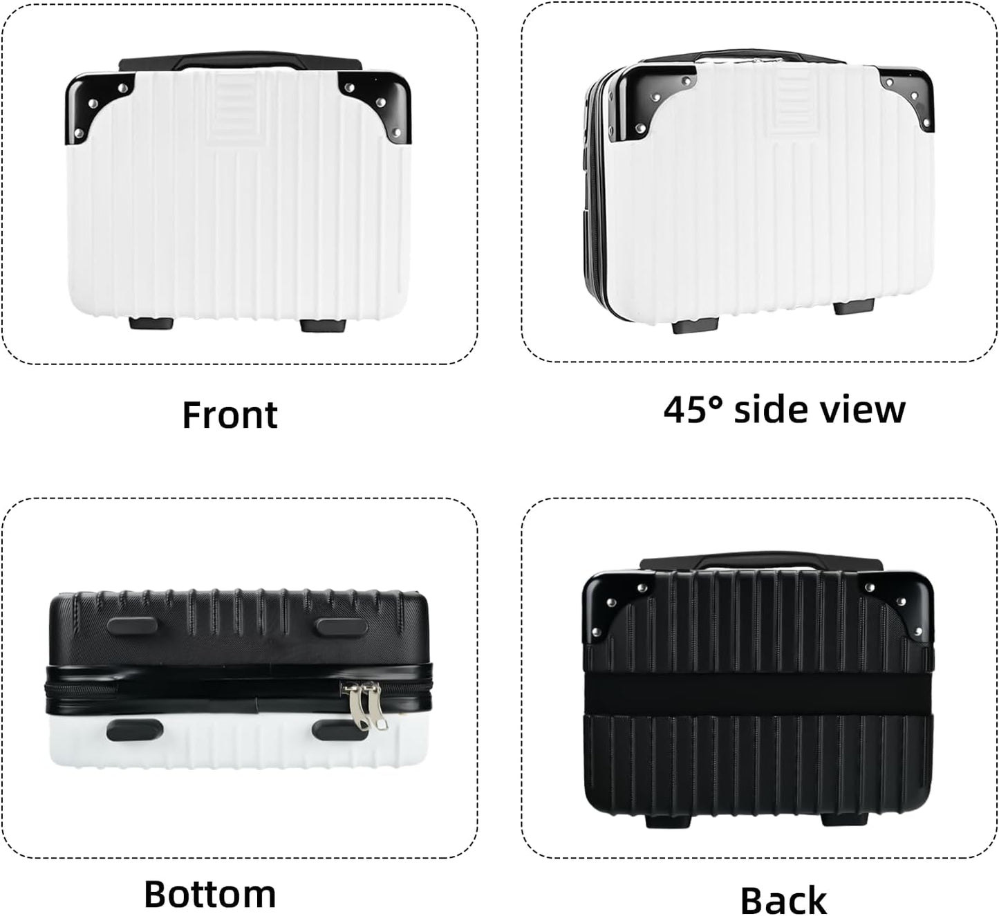 Cosmetic Organizer - 14-Inch Hard Shell Travel Makeup Case | Portable Suitcase for Women