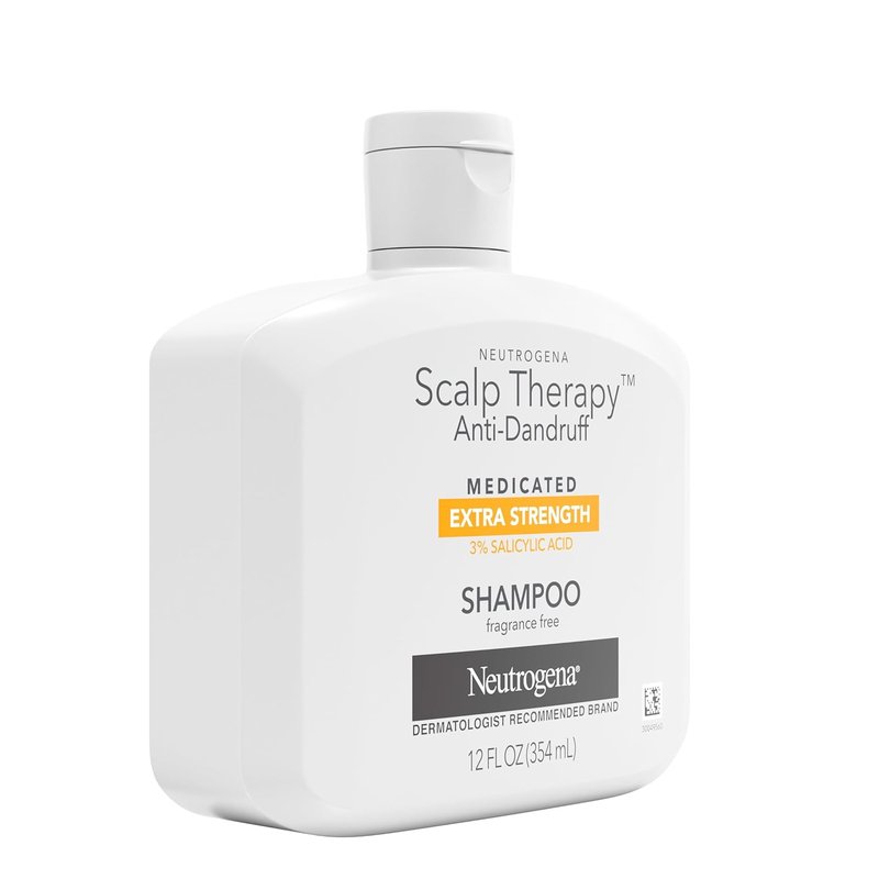 Neutrogena Scalp Therapy Anti-Dandruff Shampoo - 3% Salicylic Acid, Fragrance-Free, 12 fl. oz