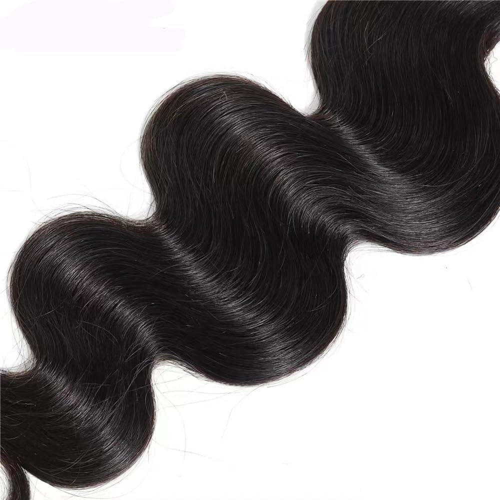 Body Wave Human Hair Bundles 26 Inch Body Single Bundle #1B Natural Black Human Hair Unprocessed Native Virgin Hair 100g Total Double Weft Crochet Human Hair Extensions for Women