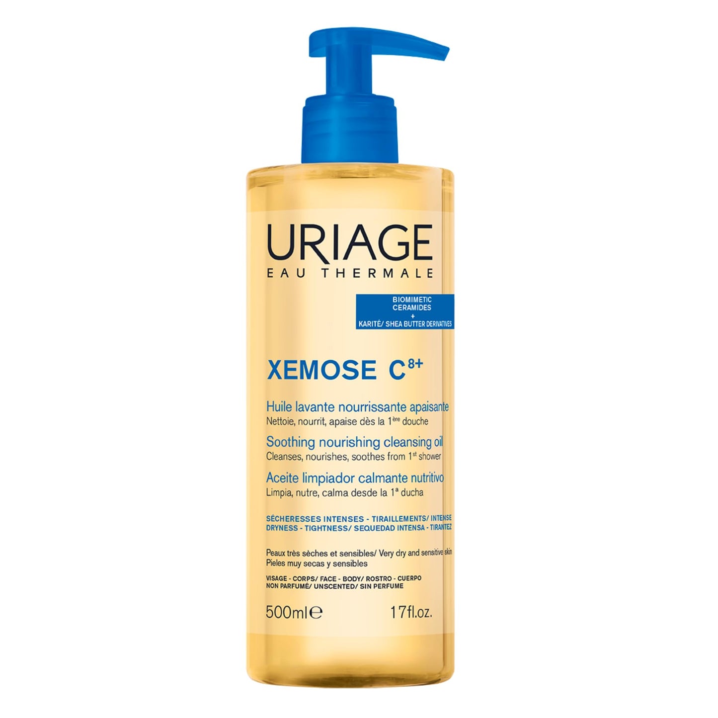 Uriage Cleansing Oil With Glycerin 25%, 2-In-1, Gently Cleanses & Moisturizes, Foaming Shower Oil For The Whole Family, Face & Body, Lovely Fragrance, Soap-Free, Physiological Ph, Sensitive Skin