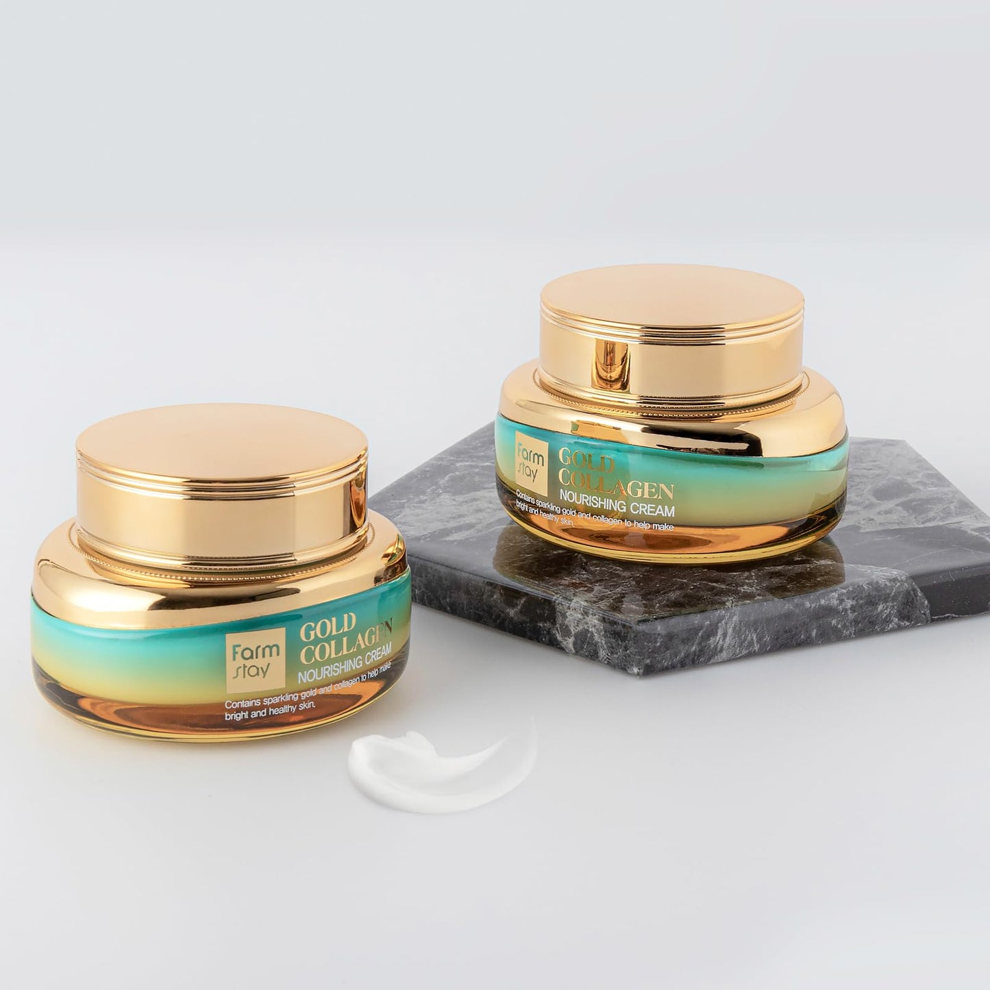FARMSTAY Gold Collagen Nourishing Cream - Collagen Cream for Vibrant Skin - Face Moisturizer for Skin Elasticity - Strengthens Skin Barrier - 1.85 oz