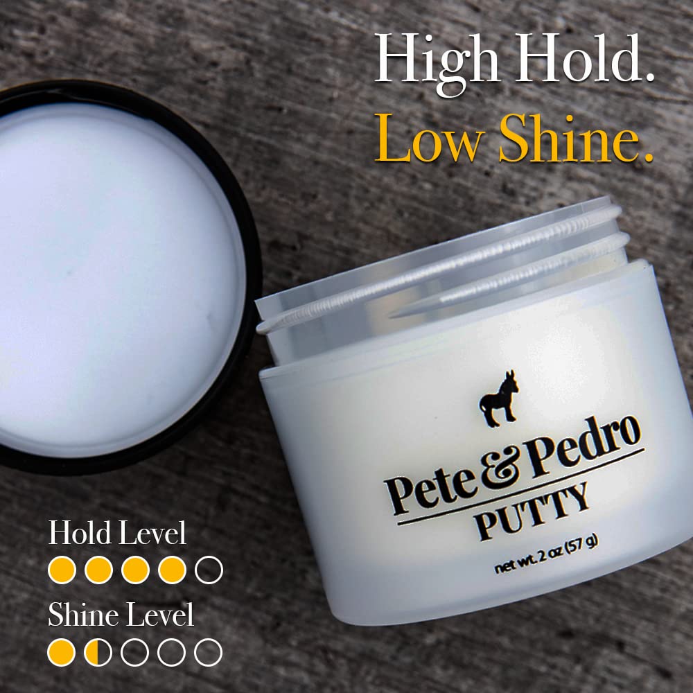 Pete & Pedro Natural Sea Salt Spray 2 oz. & Hair Putty 2 oz. Combo - Adds Instant Volume, Texture, & Thickness | High Hold, Matte Finish Hair Clay for Easy Men’s Hairstyling