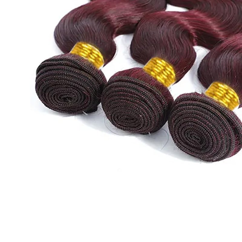 #99J Win Red Bundles Human Hair Body Wave Bundles 22 24 26 Inch Burgundy Unprocessed Brazilian Virgin Hair Deals Quick Weave Hair Extensions 3 Bundle 50 Gram Per Bundle For Woman