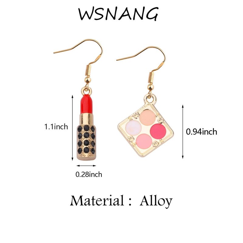 WSNANG Lipstick 3D Earrings Estheticians Gift Makeup Artist Jewelry Gift for Women (Lipstick Earrings)