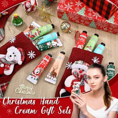 150 Pcs Christmas Hand Cream Gift Sets for Dry Cracked Hands Moisturizing Hand Lotion Small Travel Lotion Stocking Stuffers Gift Set for Women Mom Girlfriend Christmas Birthday