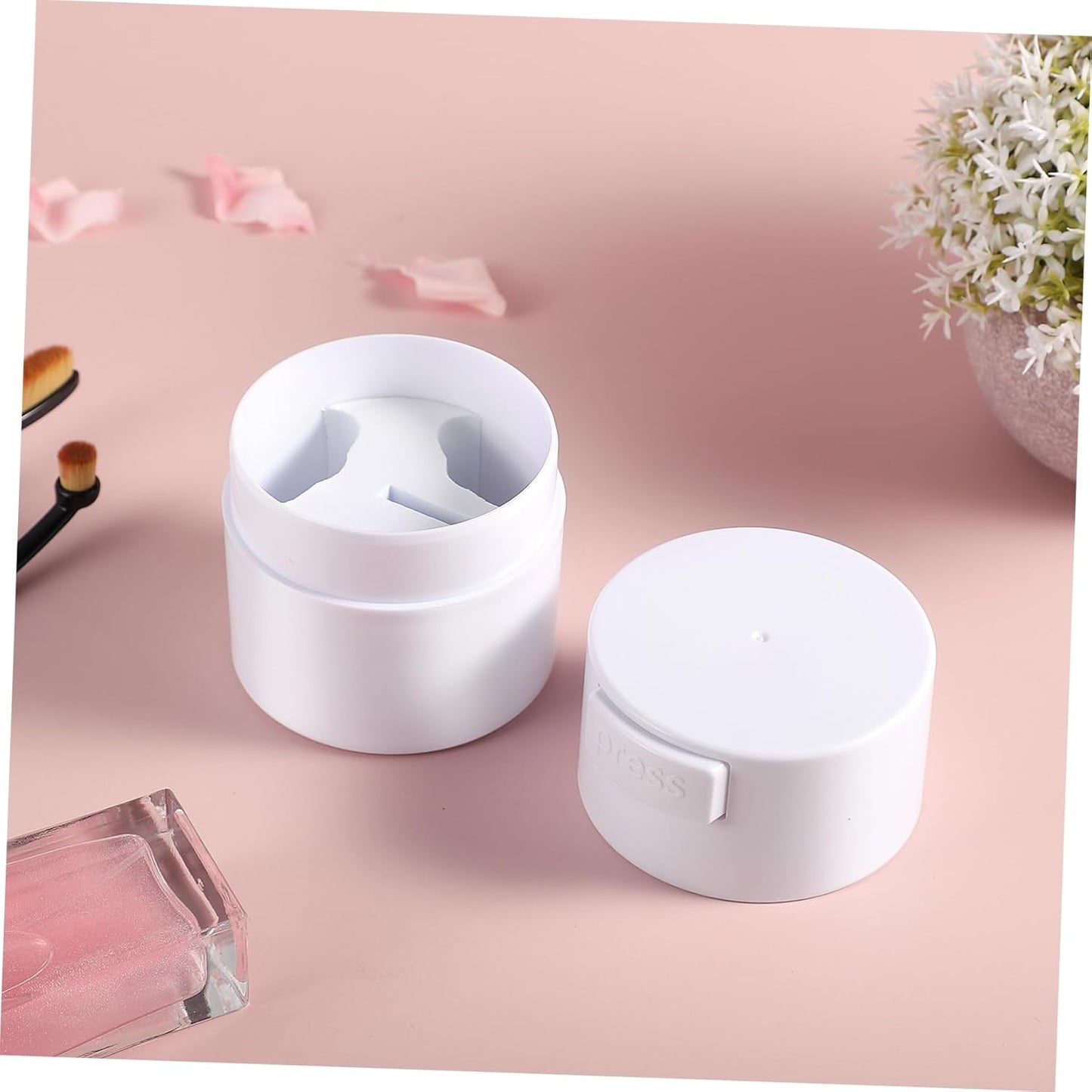 Eyelash Glue Jar - Sealed Eyelash Extension Container for Makeup | Cosmetic Storage Tank (White)