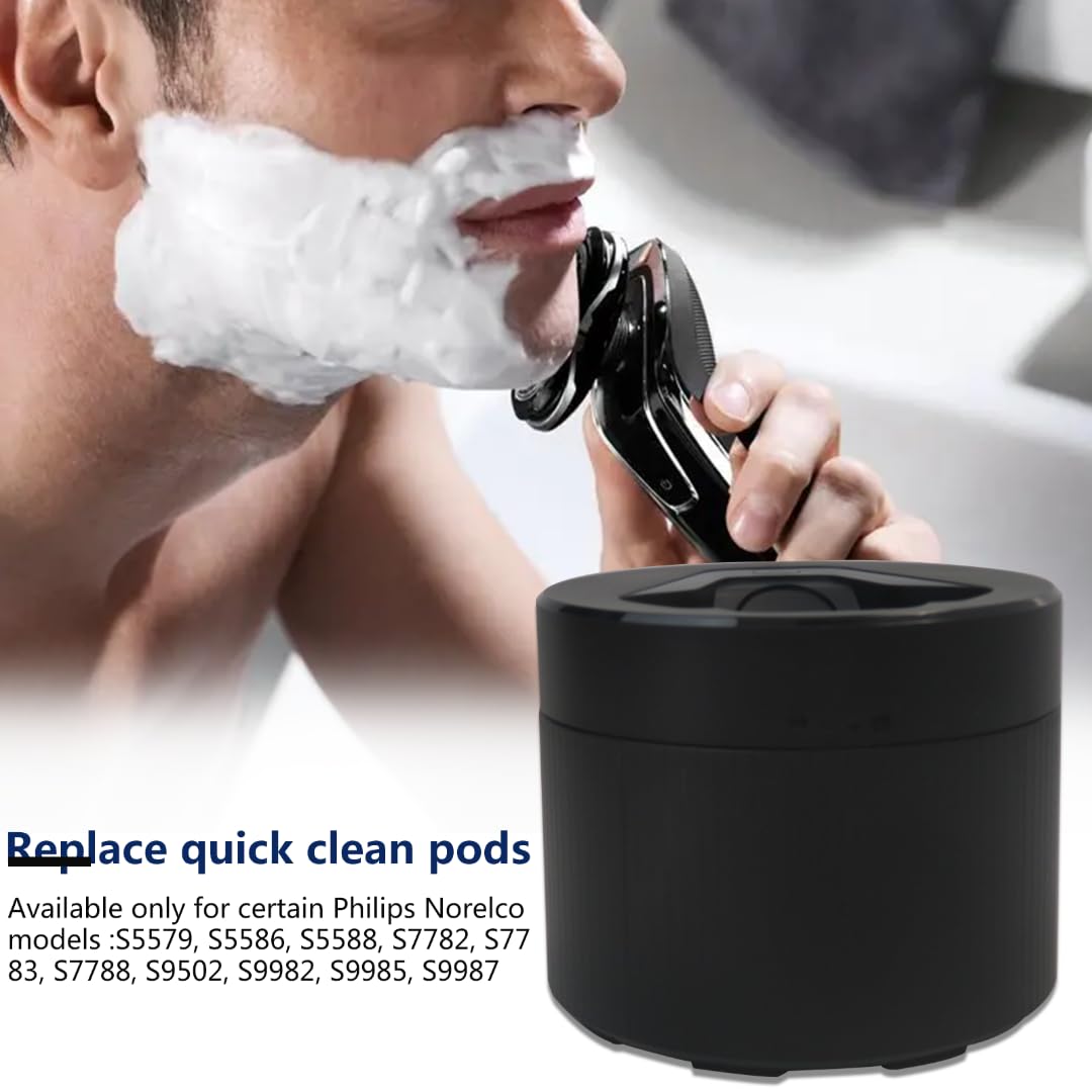 Acupress Quick Clean Pod Replacement for Philips Norelco 2nd Generation Series 7000 and 9000, S5531 S5532 S5533 S5535 S5536 S5579 S5581 S5582 S5583 S5584 S5585, Black
