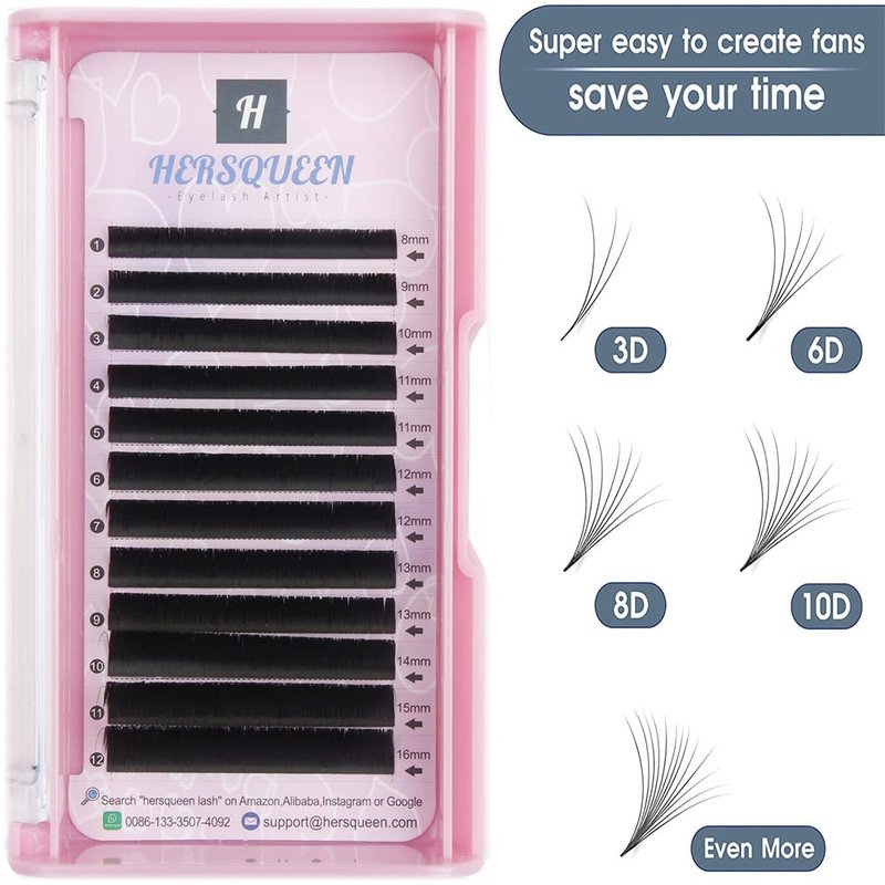 Easy Fan Volume Lashes - C Curl Faux Mink Eyelash Extensions | Rapid Fanning, 11mm, .03/.05/.07/.10 Thickness