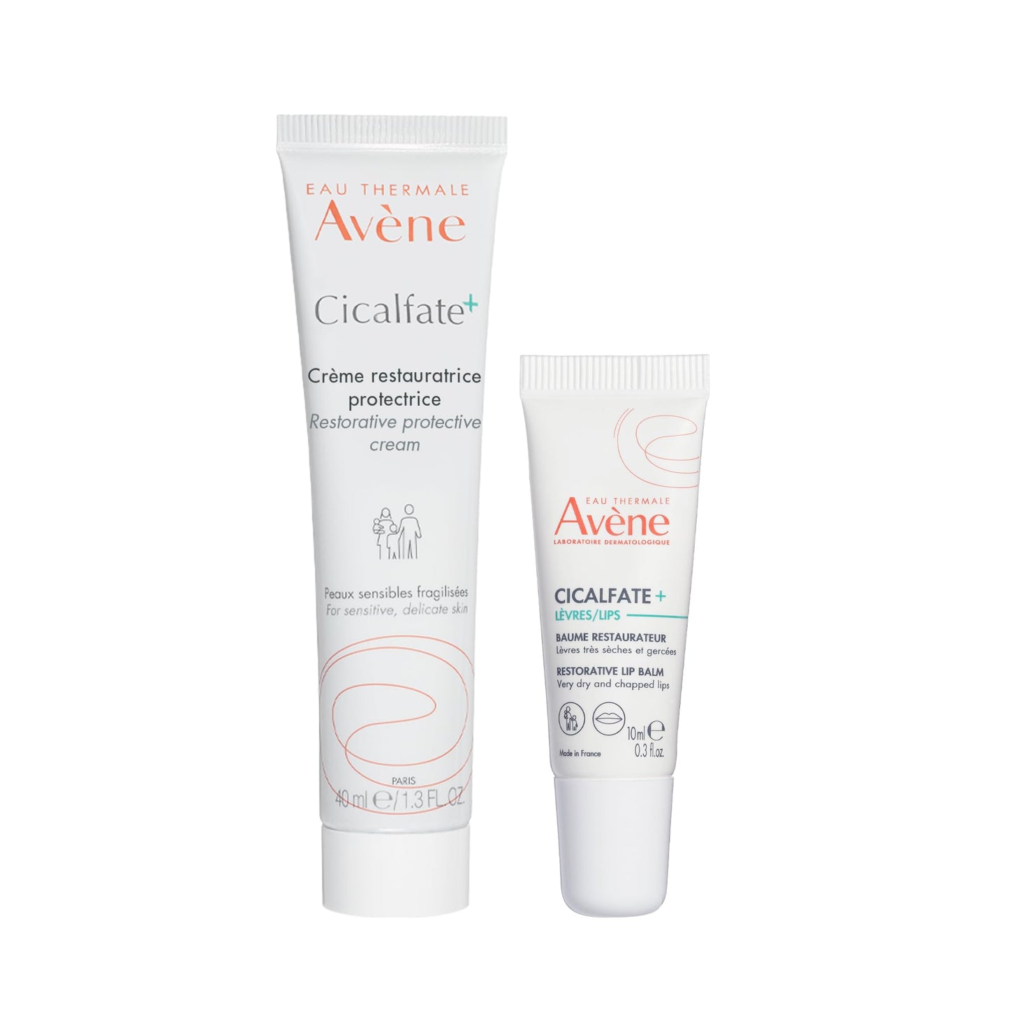 Avène Cicalfate+ Essentials, includes Restorative Protective Cream and Lip Cream, helps resotre skin barrier