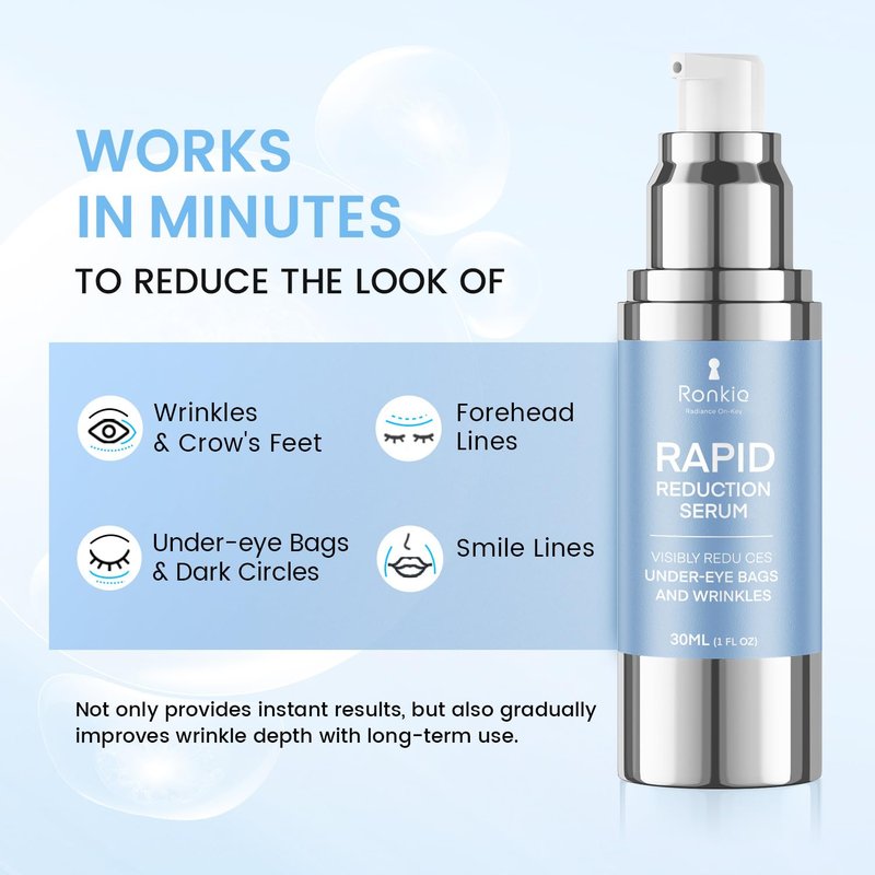 RONKIE Instant Eye Face Lift Cream: Reduces Eye Bags Wrinkles Puffy Eyes Dark Circles Crow’s Feet in Minutes for Mature Skin of Middle-aged Women 1 Fl Oz
