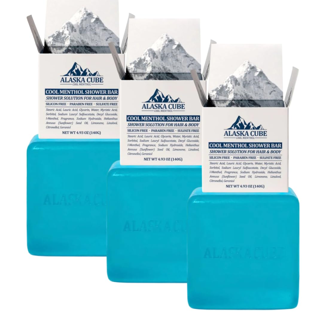 Alaskacube Luxury Shower Bar (Pack of 4) Perfumed Body Soap with Long-Lasting Fragrance Softens & Hydrates Skin Long Lasting Scent Rich Foam Bundle Value Set Body Wash Shampoo Deodorant