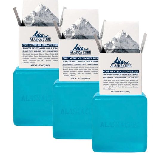 Alaskacube Luxury Shower Bar (Pack of 4) Perfumed Body Soap with Long-Lasting Fragrance Softens & Hydrates Skin Long Lasting Scent Rich Foam Bundle Value Set Body Wash Shampoo Deodorant