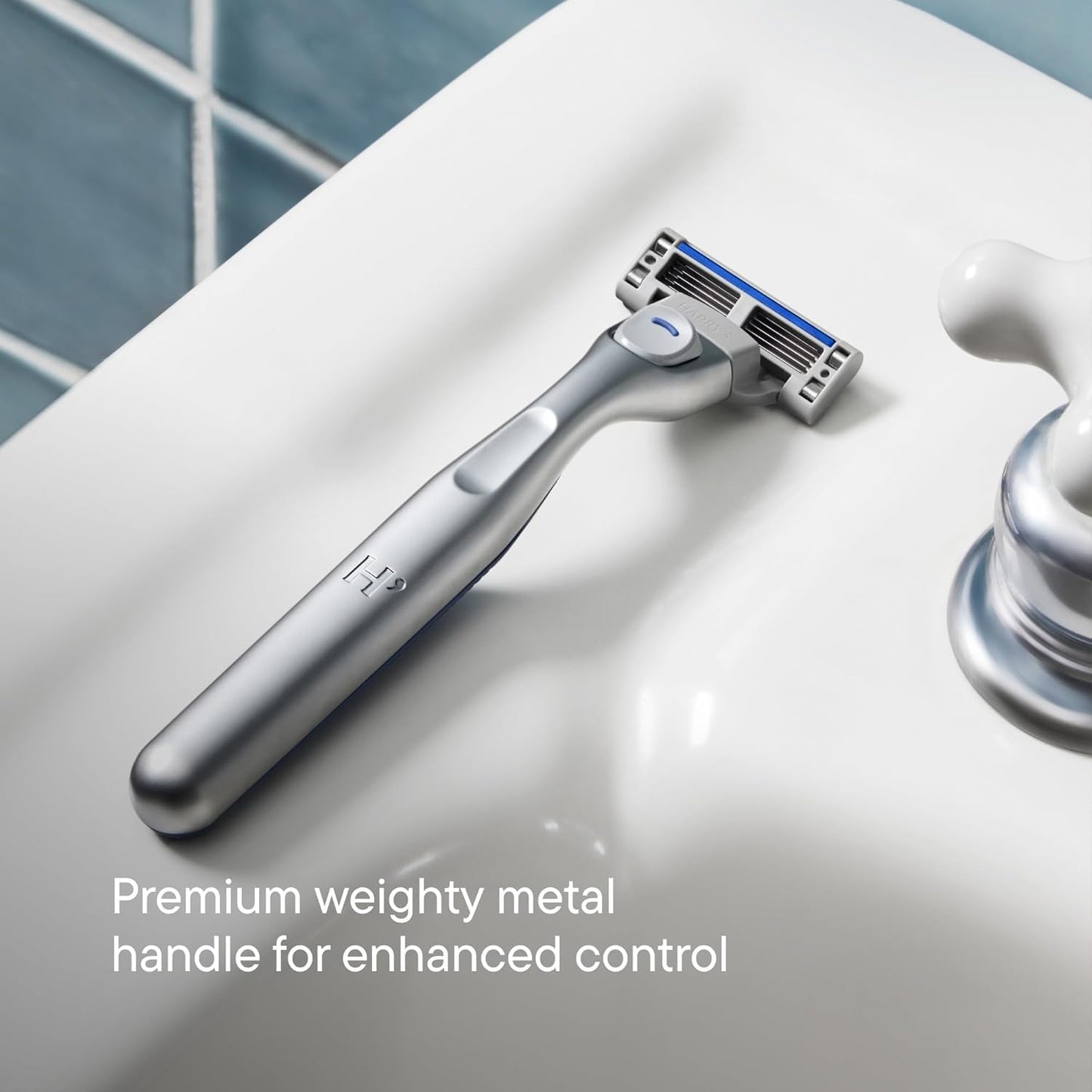 Harry's Plus Trial Shaving Kit for Men - Premium Handle, Razor Blade Cartridge, Foaming Shave Gel, and Travel Blade Cover - Advanced Pivoting System - Onyx