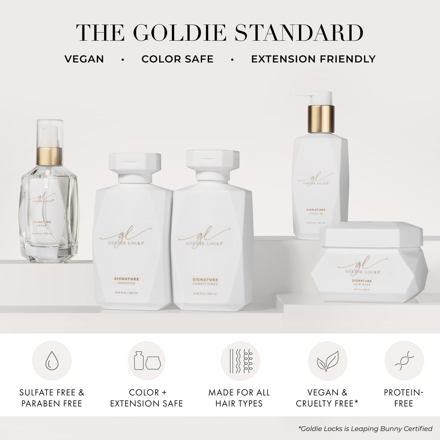Goldie Locks Travel Size Flexible Hold Hairspray - 3.4 fl oz - Lightweight, All-Day Hold & Brushable Finish - Humidity Resistant - Safe for Extensions & Color-Treated Hair - Protein-Free