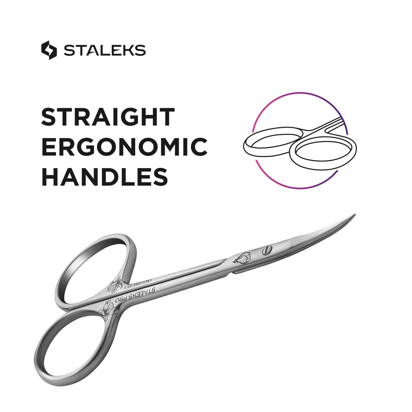 Staleks Exclusive 22 Type 1 Cuticle Scissors (Magnolia) – Straight Handles and Classic Curved Blades