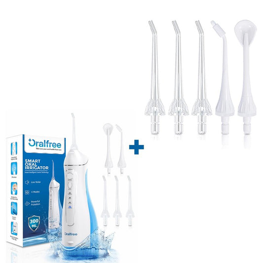 Water Dental Flosser Cordless for Teeth and 5 x Replacement Nozzles