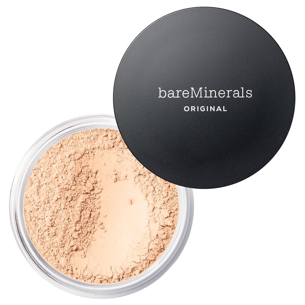 bareMinerals Original Loose Powder Foundation SPF 15, Clean Mineral Powder Face Makeup, Sheer-to-Full Coverage, Talc-Free, Non-Comedogenic, Vegan + Beautiful Finish Foundation Brush Bundle