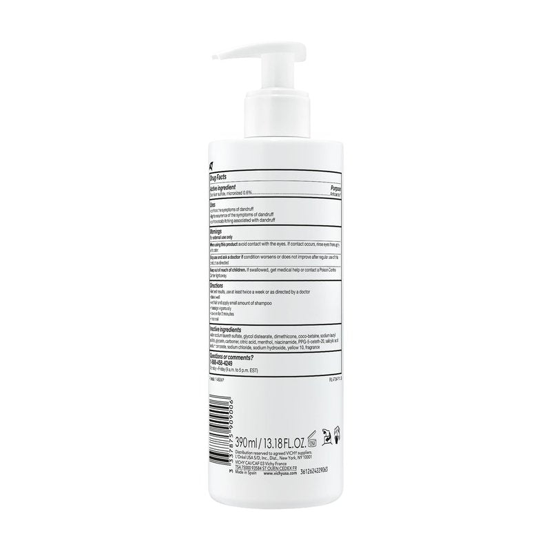 Vichy Dercos Dandruff Shampoo, Antifungal Itchy Scalp Treatment for Men & Women, Clinical Strength Selenium Sulfide, Formulated with Niacinamide & Salicylic Acid, Dermatologist Recommended, 13.8 fl oz