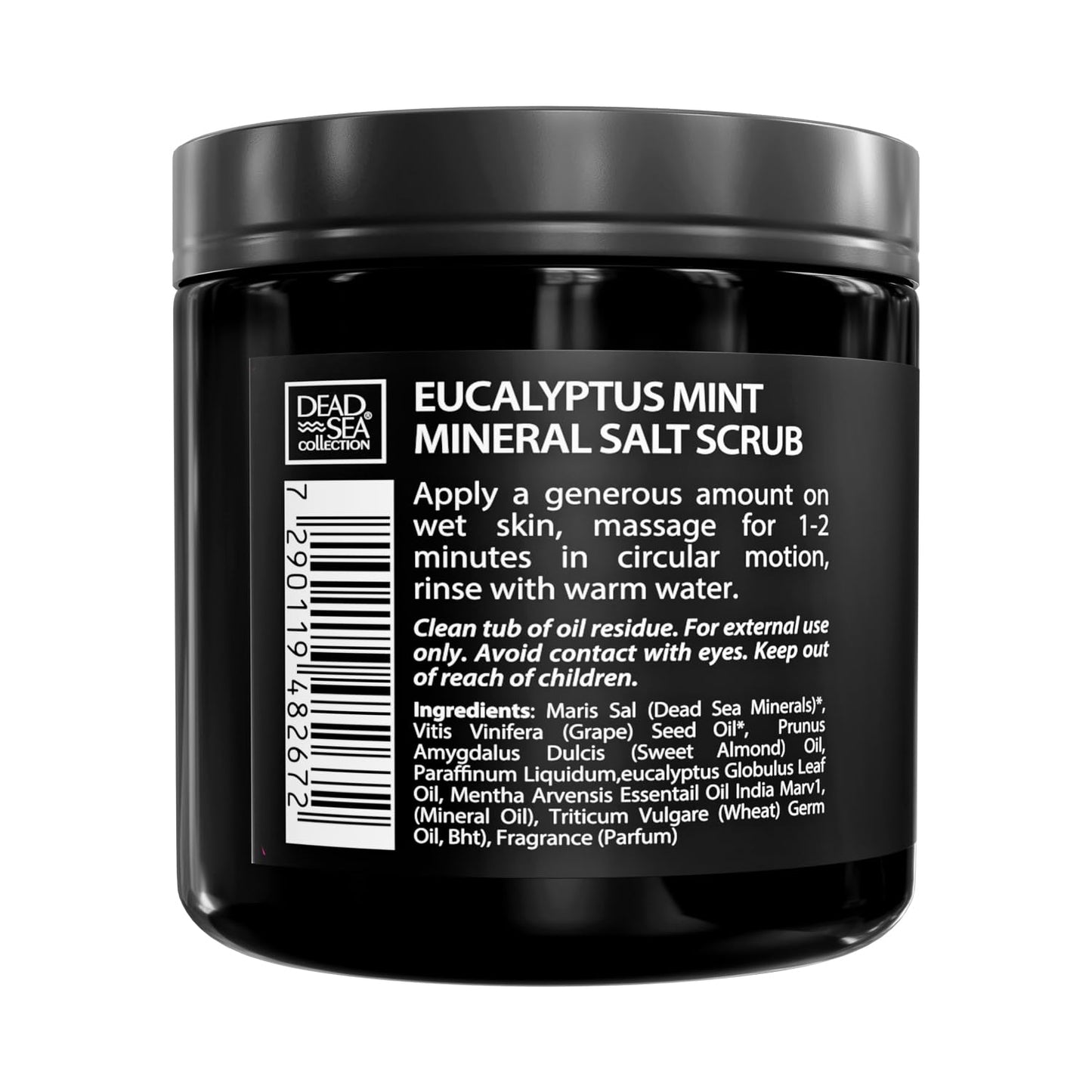 Salt Body Scrub Eucalyptus & Mint For Men– Moisturizes, Exfoliates & Nourishes Skin – Cleanses & Detoxifies with Dead Sea Minerals – Dead Sea Collection - 23.28 OZ