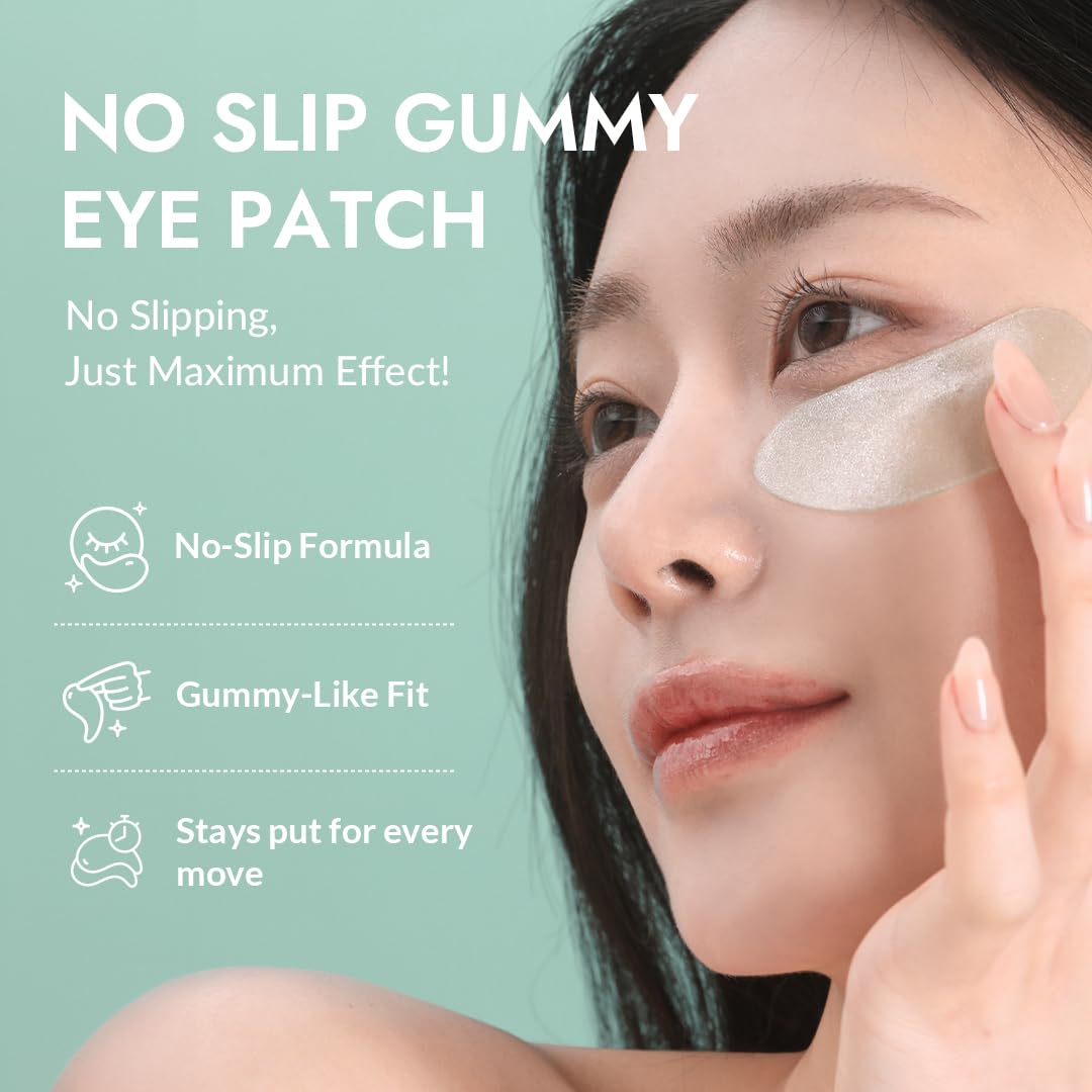 MIZON Cicaluronic Vegan De-puffing Eye Gel Patch, 24K Gold & Cica Under Eye Mask, Reduces Puffy Eyes, Dark Circles and Wrinkles Excellent for on the Go Package (21 pairs)