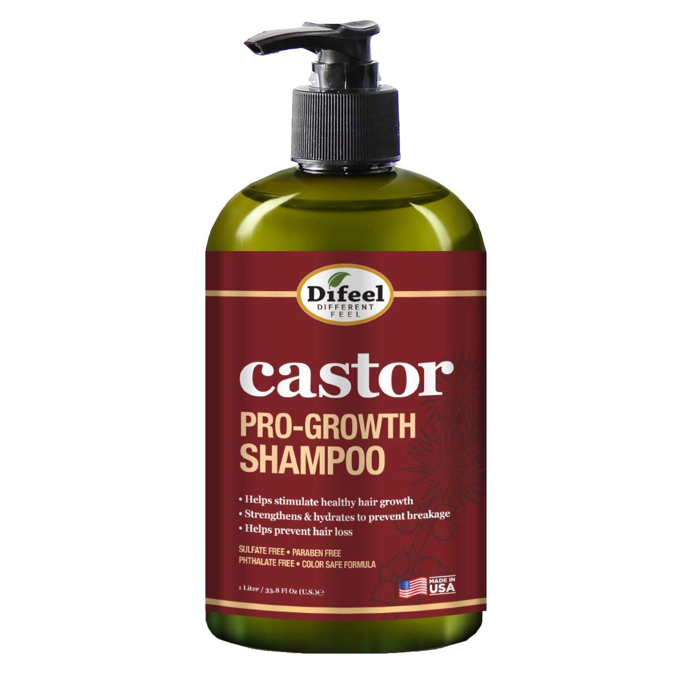 Difeel Castor Pro-Growth Hair Growth Set | Shampoo, Conditioner, Mask & Root Stimulator - 12 oz Each