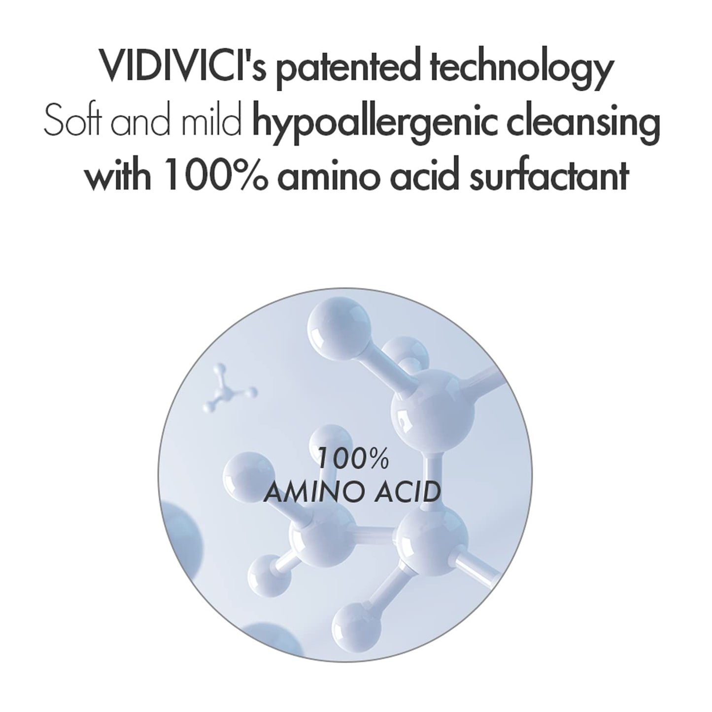 VIDIVICI Mild Amino Facial Foam – Hypoallergenic Face Wash with Amino Acid and Cica – Calming and Moisturizing Foaming Cleanser for Sensitive Skin – Fragrance Free Foam 3.72oz.