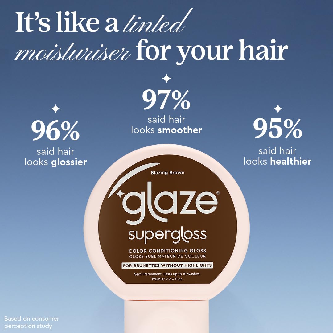 Glaze Supergloss Color Conditioning Gloss With Dispensing Pump – Hydrating Semi-Permanent Color Hair Gloss & Shine Boost – Vegan, Cruelty-Free