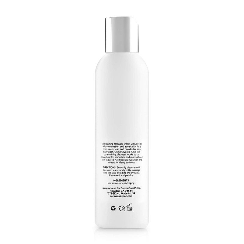 DermaQuest Advanced Therapy Foaming Glyco Gel Based Cleanser with 15% Glycolic Acid & Lactic Acid - Deep Cleansing Daily Face Wash for Oily Skin and Papular Acne (6 oz)