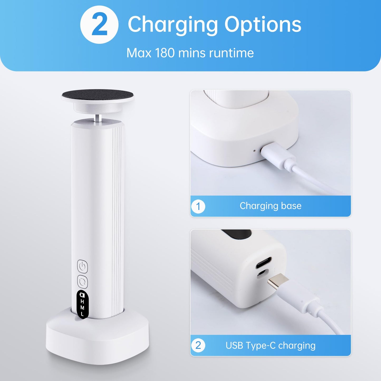 Electric Foot Callus Remover Rechargeable, 6 Speeds Adjustable USB Charging Foot Sander, Portable Electric Foot File Professional Foot Grinder for Dead Skin & Cracked Heel