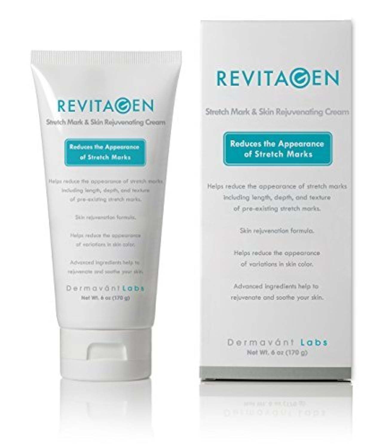 Best Stretch Mark Removal Cream - RevitaGen - Fade & Reduce Stretch Marks Caused by Weight Gain Pregnancy & Muscle Growth - Stop New Stretch Marks From Forming - Natural Moisturizing Treatment with Peptides & Botanicals - Stretch Mark Reducer (6 oz)