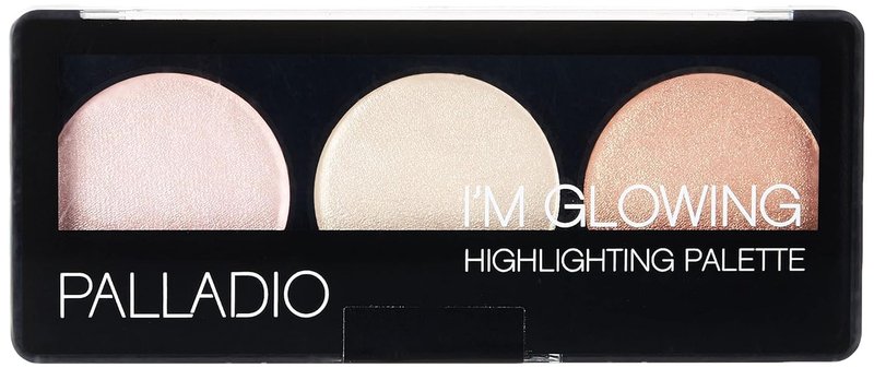 Palladio I'm Glowing Illuminating Highlighting Palette, Glow Bronzer Powder Makeup Set, High Pigmented Shimmery Colors, neutral