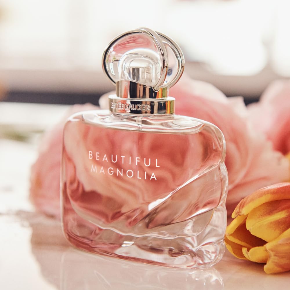 Estée Lauder Beautiful Magnolia Eau de Parfum Spray with Notes of Lush Magnolia, Solar Gardenia, Warm Woods & Luminous Musk | Floral Perfume for Women | Perfumes for Women, Travel Size, 0.34 Fl Oz