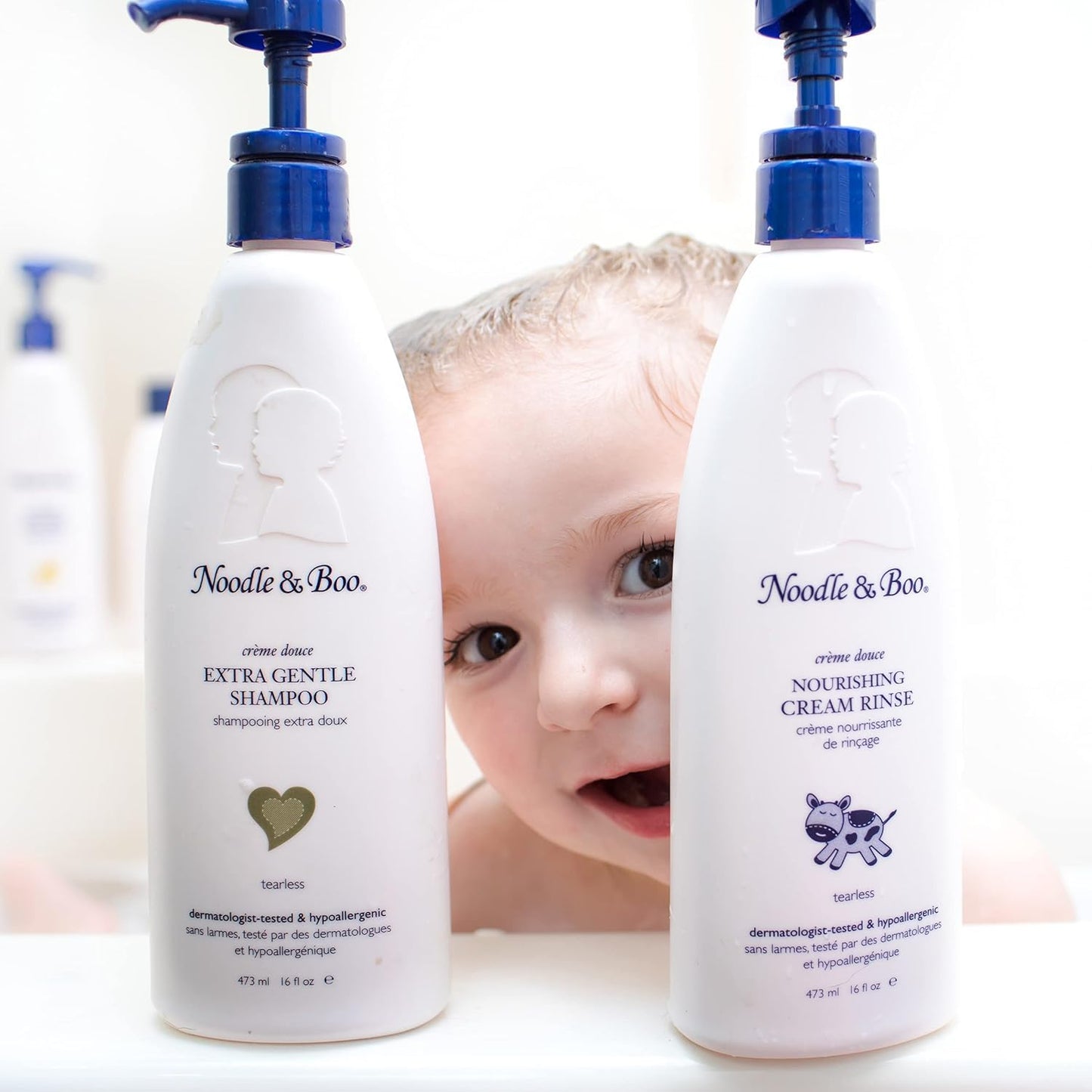 Noodle & Boo Extra Gentle Baby Shampoo (16 fl oz) & Soothing Body Wash (16 fl oz) Bundle | Tear-Free, Hypoallergenic, Plant-Based, Pediatrician-Tested, Baby Bath Essentials for Sensitive Skin & Scalp