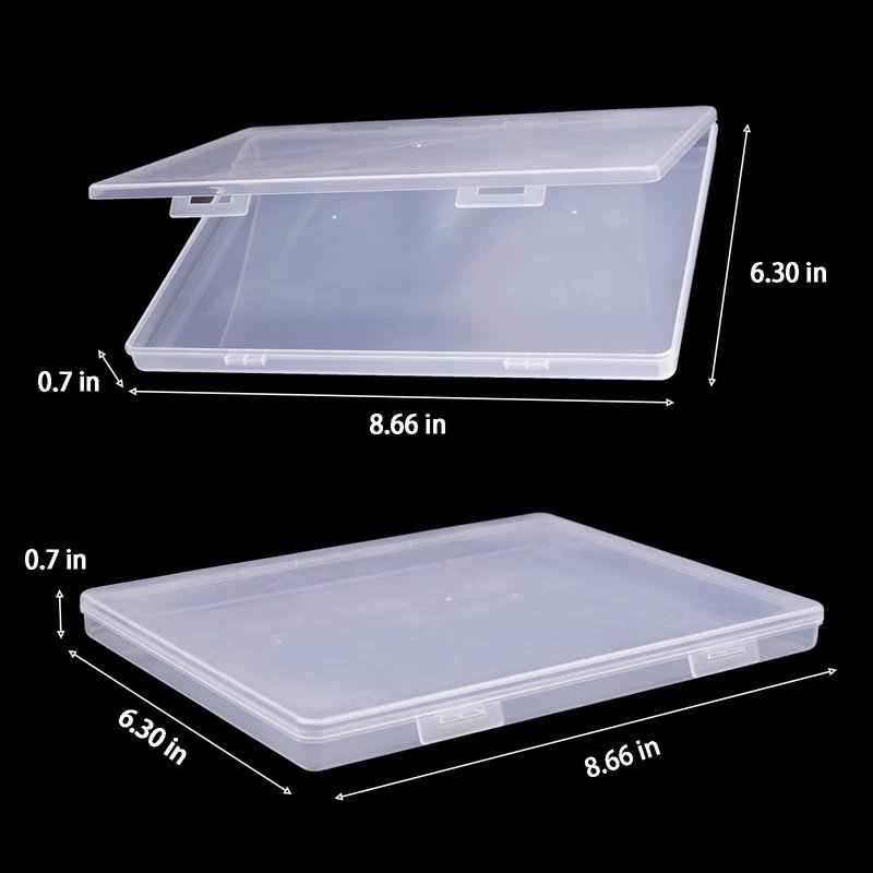 2PCS Press on Nail Organizer, Clear Press on Nail Storage Box Acrylic Nail Art Display Packaging Box Fake Nail Storage Case with Transparent Tape (Not Inlcuded Press on Nail) (8.9x6.5x0.7inch)