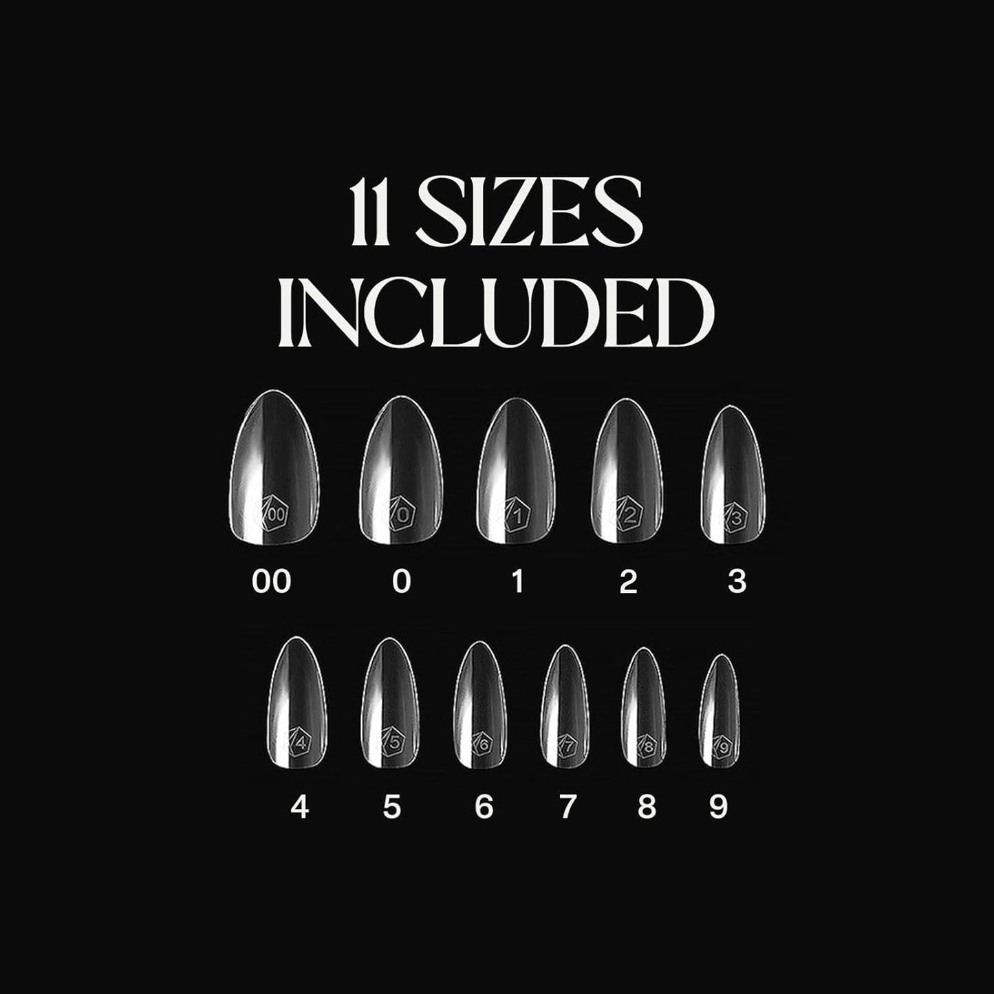 Apres Gel-X® Soft Gel Nail Tips - Natural Almond | 500pcs in 11 Sizes 00-9 for Perfect Manicures