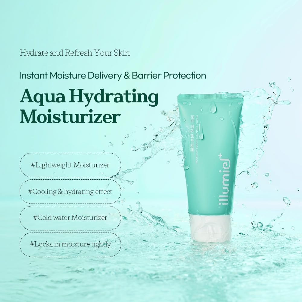 illumiel Aqua Hydrating Moisturizer for Long-lasting Skin Moisture Barrier with Xylitylglucoside & Kakadu Plum Extract Exosome [Vegan & Korean Skincare] - 1.69 fl. oz.