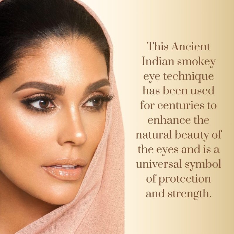 ANCIENT INDIA Clean Smudge Eyeliner - Vegan Eye Pencil for Smokey Eye Looks - Rich Pigmented Velvet Formula with Anti-Oxidants - Traditional Indian Beauty Essential for Daily Wear - Black