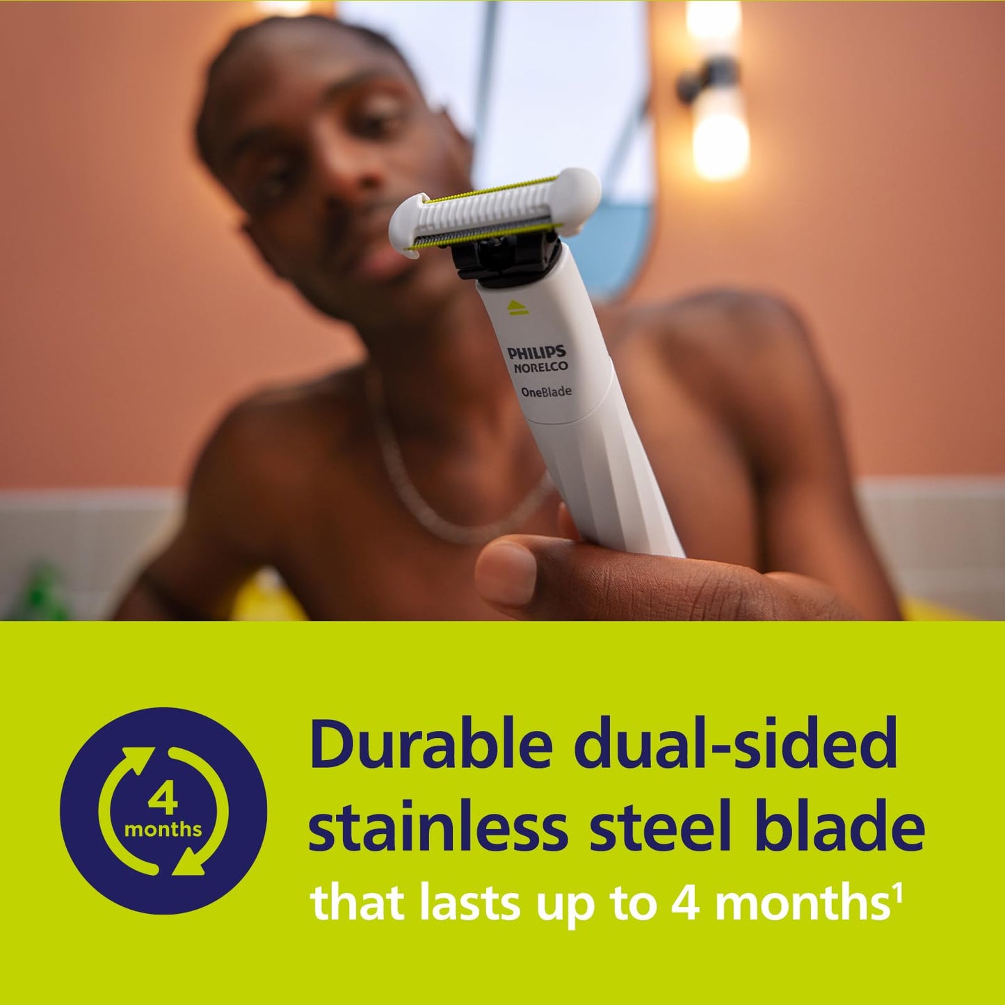 Philips Norelco OneBlade Intimate, Designed for Pubic Grooming, Trim & Shave with Extra Skin Protection, Waterproof
