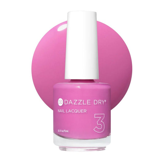 Dazzle Dry Nail Lacquer (Step 3) - Paparazzi Pink - A cool dusty rose pink with purple undertones. Full coverage cream. (0.5 fl oz)