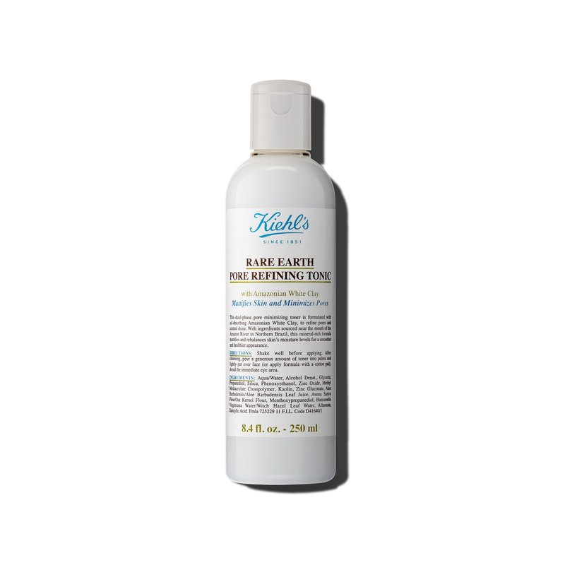 Kiehl's Rare Earth Pore Refining Tonic, Pore-Minimizing & Mattifying Face Toner, Reduces Enlarged Pores & Shine, Balances Skin, with Amazonian White Clay & Allantoin, Fragrance-Free - 8.4 fl oz