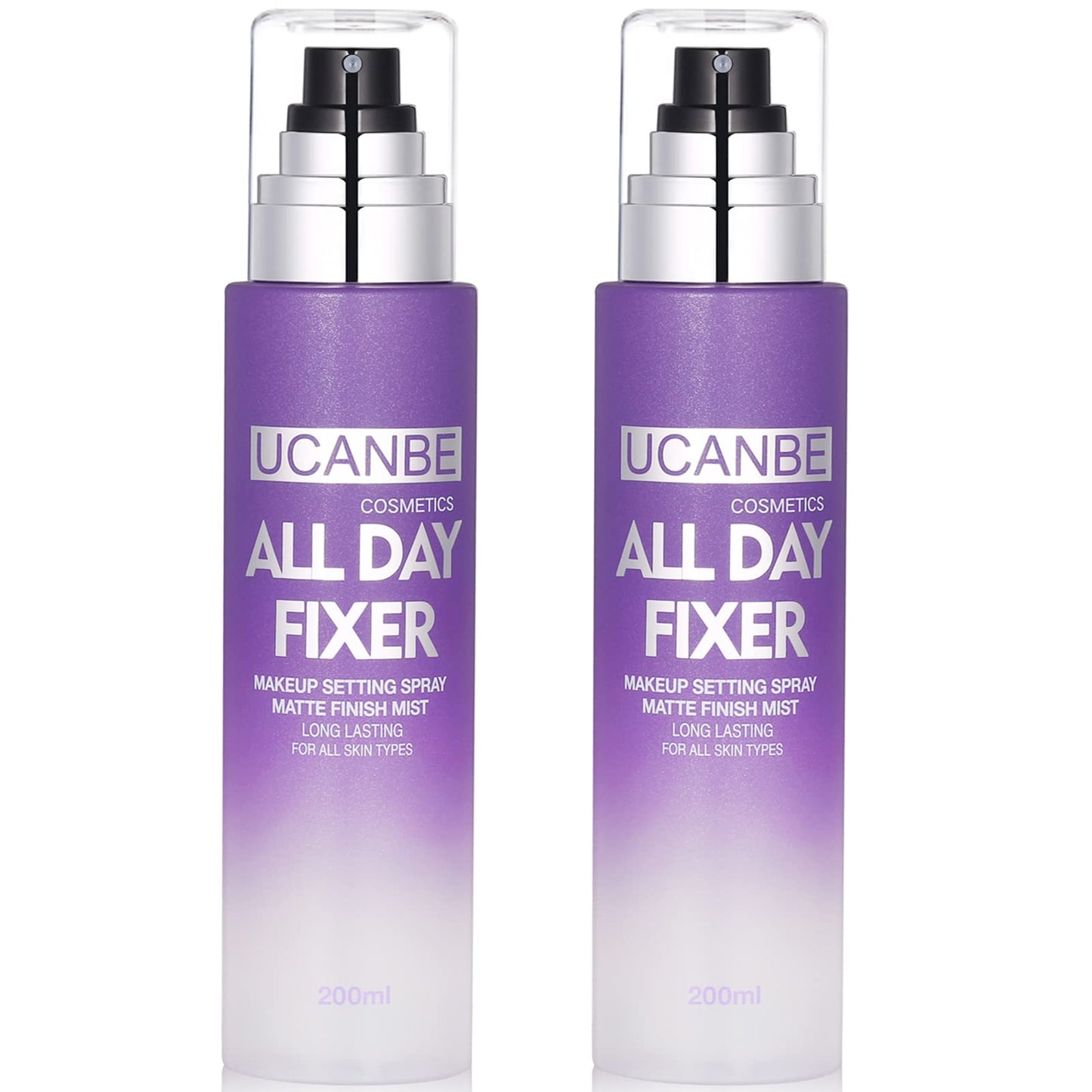 UCANBE Makeup Setting Spray - 2PC Set Matte Finishing Spray, Long Lasting Oil Control Make Up Spray, Lightweight Setting Mist for Matte Makeup Look